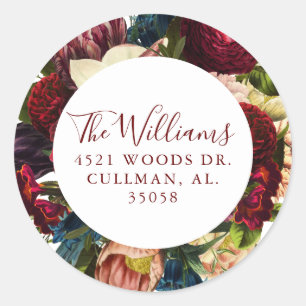 Floral Return Address Label Seal