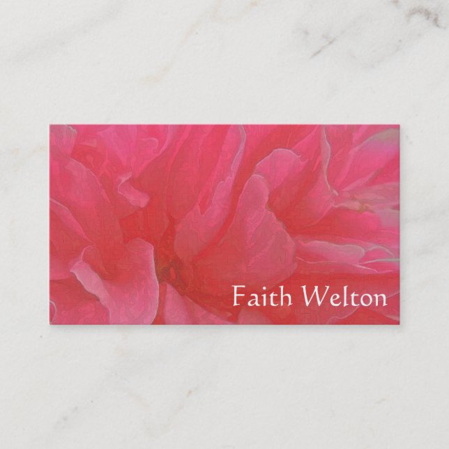 Floral Rhapsody in Magenta and Red Business Card (Front)