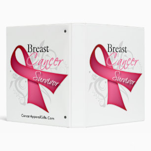 Floral Ribbon Breast Cancer Survivor Binder