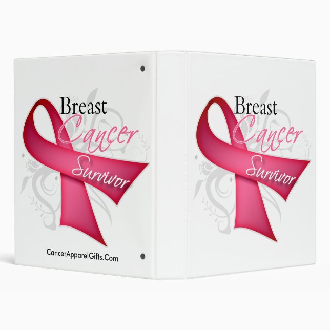 Floral Ribbon Breast Cancer Survivor Binder (Background)