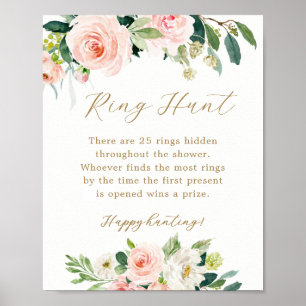 Floral Ring Hunt Bridal Shower Game Poster
