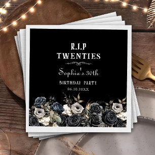 Floral Rip 20s 30th Birthday Party Napkins