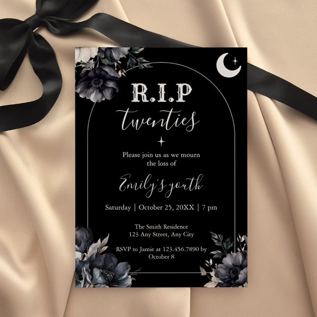 Floral RIP Twenties 30th Birthday Invitation (Créateur téléchargé)
