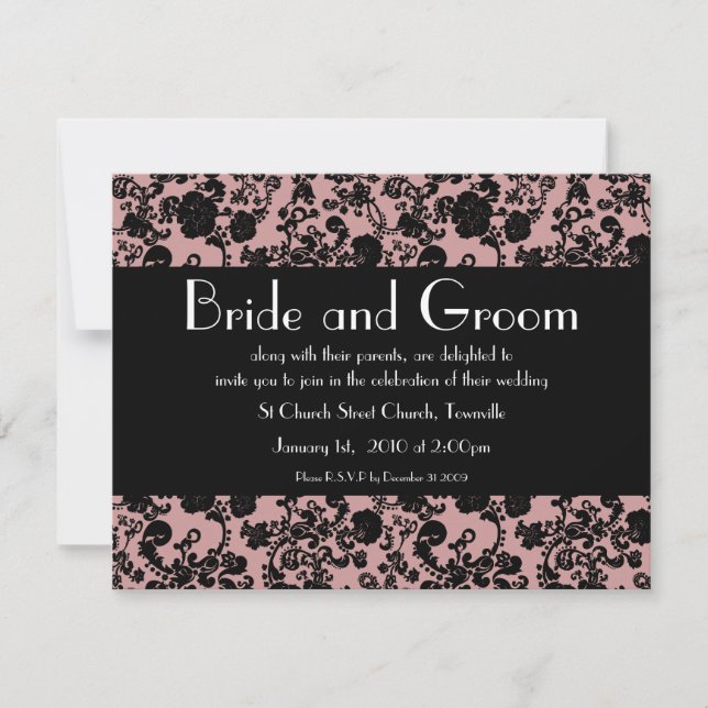 Floral Rococo Wedding, 4.25"x5.5" invitation (Front)