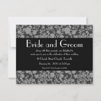 Floral Rococo Wedding, 4.25"x5.5" invitation