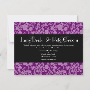 Floral Rococo Wedding - monogrammed, 4.25"x5.5" Invitation