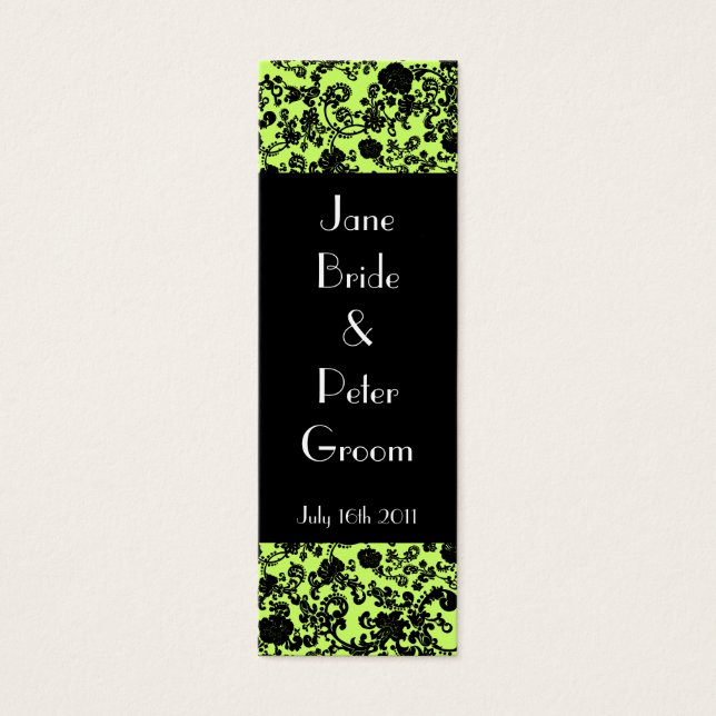 Floral Rococo Wedding, souvenir bookmark card (Front)