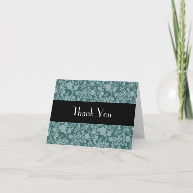 Floral Rococo Wedding, thank you card (Front)