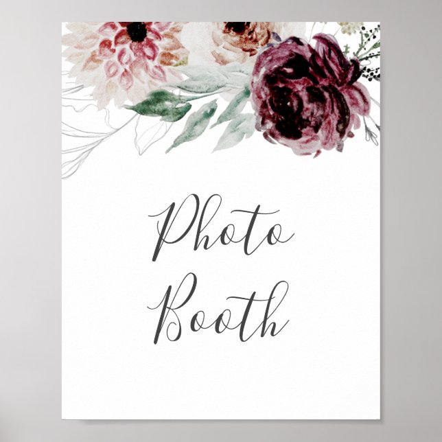 Floral Romance Photo Booth Sign (Front)