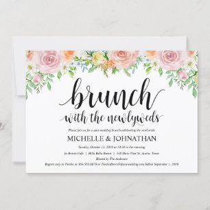 Floral Romance Post Mariage Brunch Invitation Card