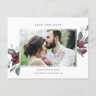 Floral Romance Save the Date Postcard