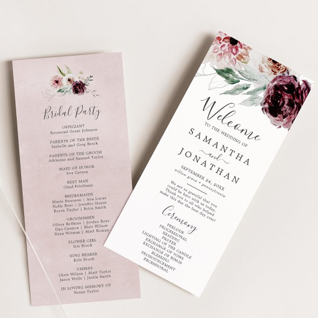 Floral Romance Wedding Program (Creator Uploaded)