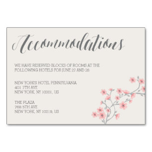 Floral Romantic Pink Wedding Accommodation Cards
