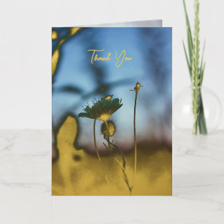 Floral Romantic Poem – Botanical Poetic Thank You Foil Holiday Card
