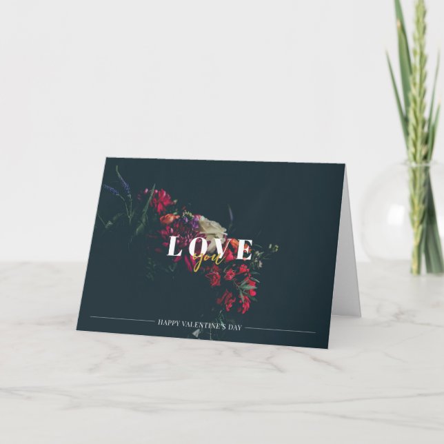 Floral Romantic Valentine Card (Front)