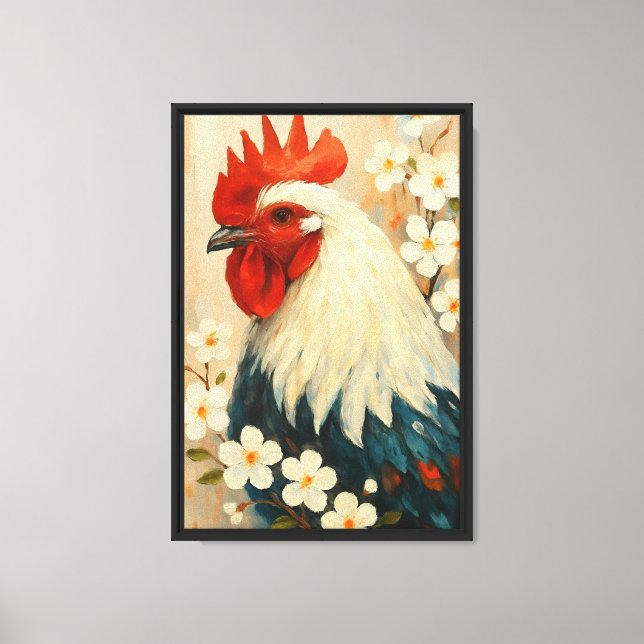 Floral Rooster Wall Art (Front)