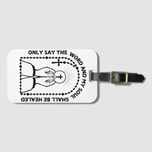 Floral Rosary Prayer Beads - Blessed Mother Mary Luggage Tag