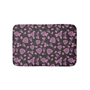 Floral Rose Background Bath Mat