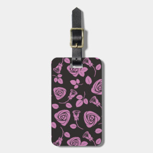 Floral Rose Background Luggage Tag