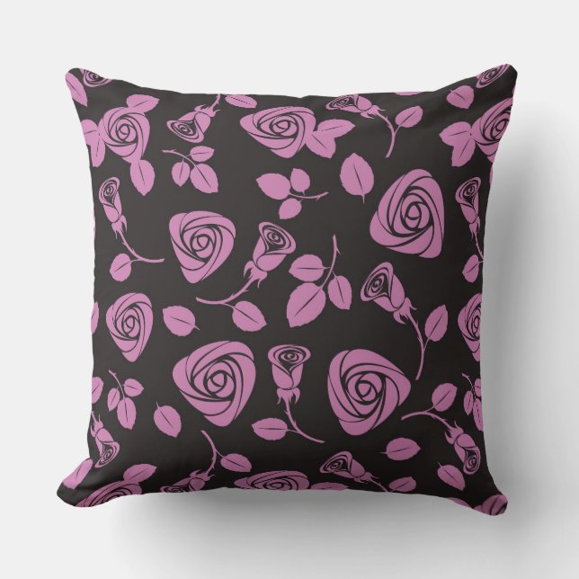 Floral Rose Background Throw Pillow (Front)