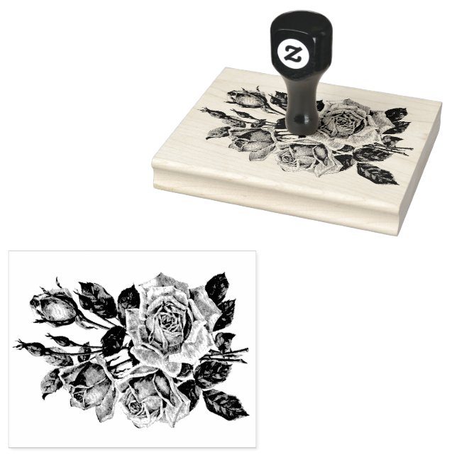  Floral Rose Bouquet  Rubber Stamp (Stamped)