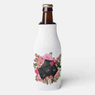 Floral Rose D20 Tabletop RPG Gaming Dice Bottle Cooler