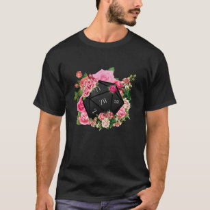 Floral Rose D20 Tabletop RPG Gaming Dice T-Shirt