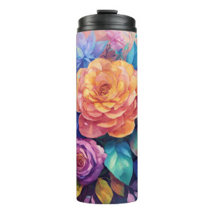  Floral Rose Design Thermal Tumbler