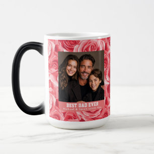 Floral Rose Dog Dad Photo Ceramic Travel Magic Mug