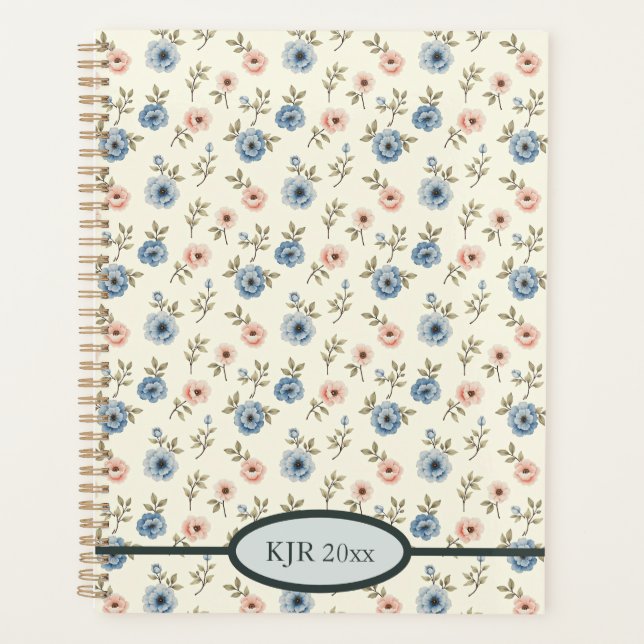 Floral rose et bleu doux (Devant)