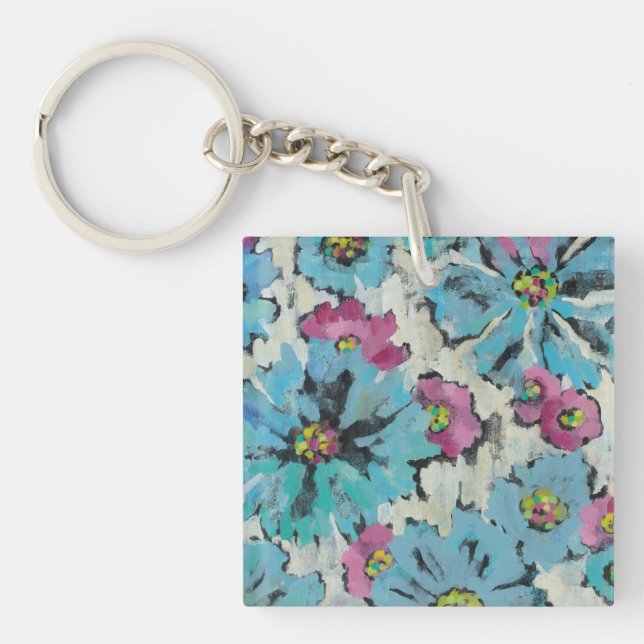 Floral rose et bleu graphique (Devant)
