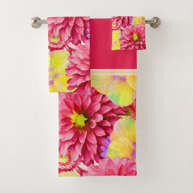 Floral rose et jaune (En situation)