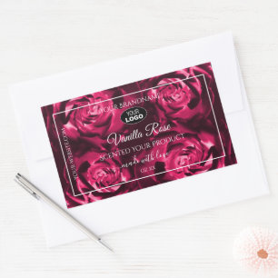 Floral rose Étiquette de produit Fleurs Roses avec