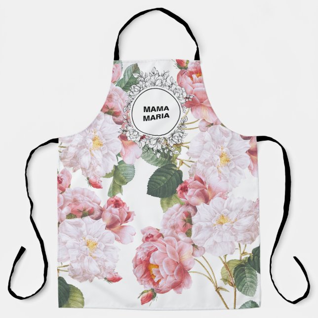 FLORAL ROSE GARDEN UNISEX All-Over Print Apron (Front)