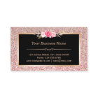 Floral Rose Gold Glitter Makeup Artist Hair Salon