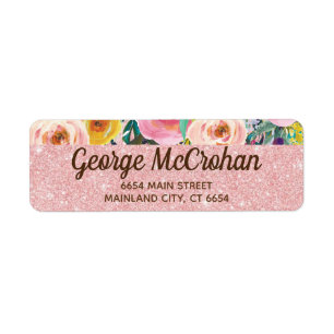 Floral Rose Gold Parties scintillant Foil rose Adr