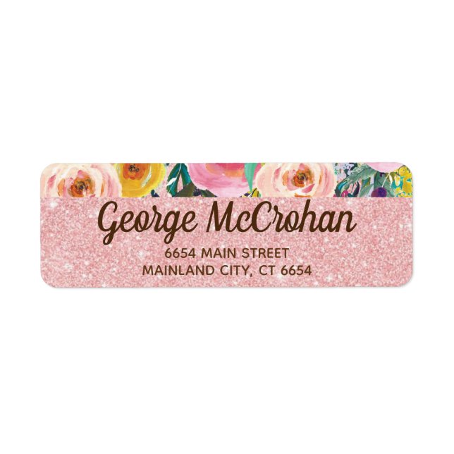 Floral Rose Gold Parties scintillant Foil rose Adr (Devant)