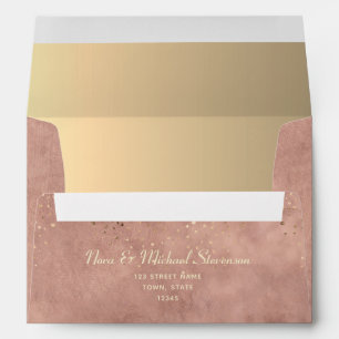 Floral Rose Gold Return Address 5x7 Envelope