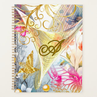 Floral rose Or Fairy Bird Butterfly Monogramme