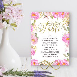 Floral Rose Or N'importe quel numéro de table Tabl