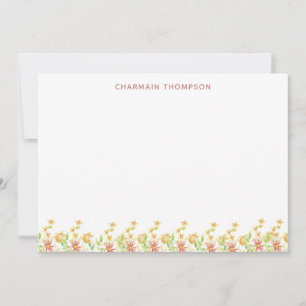 Floral Rose Pink Water Colour Card