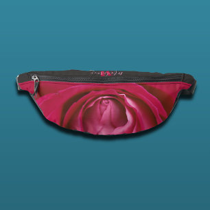 Floral rose rose fleurs sac ventre monogramme