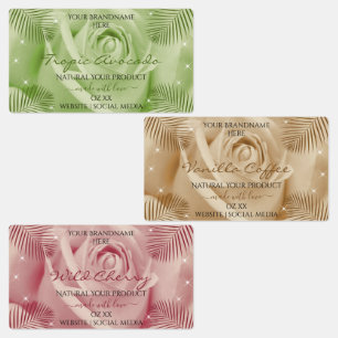 Floral Rose Rouge Brown Vert Étiquettes de produit