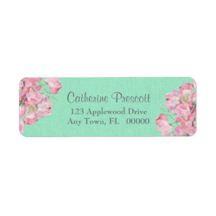 Floral rose rustique sur la toile de jute verte en