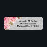 Floral Rose Silver Glitter Return Address<br><div class="desc">Floral Watercolor Silver Glitter return address labels are perfect for a classic and elegant wedding.</div>