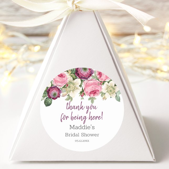 Floral rose | Stickers Fête des mariées Merci (Créateur téléchargé)