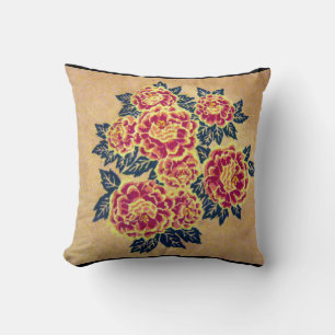 floral rose throw pillow