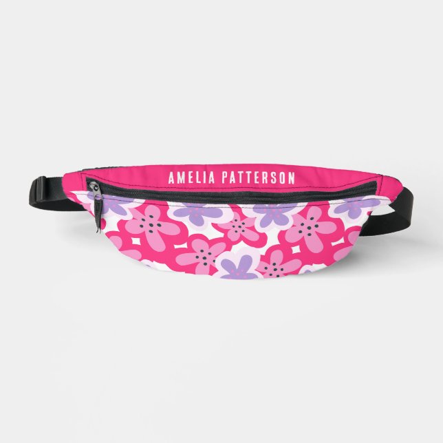 Floral rose tropical moderne Nom personnalisé (Recto)