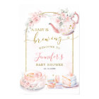 Floral rose Un bébé brasse Affiche de bienvenue