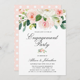 floral rose vif Invitation du parti Engagement